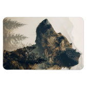 犬素朴林景観磁石 マグネット (横)