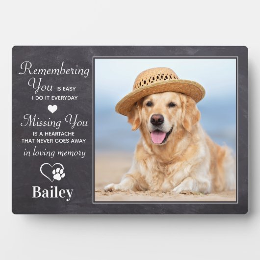 犬素朴記念カスタム写真ペットロス悔やみや弔慰 フォトプラーク (正面)