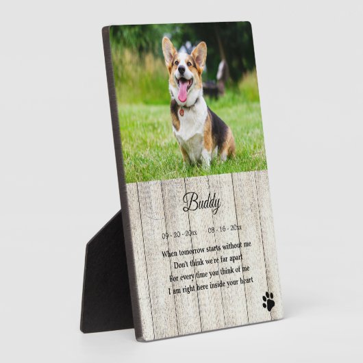 犬素朴記念写真引用文記念碑 フォトプラーク (側面)