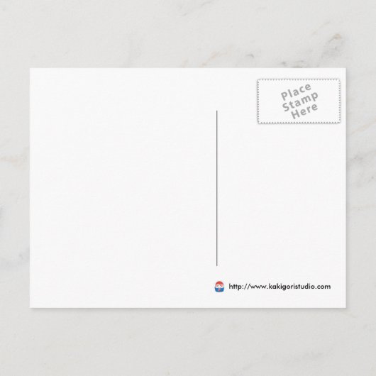 犬結婚したのカップル 案内ポストカード (裏面)