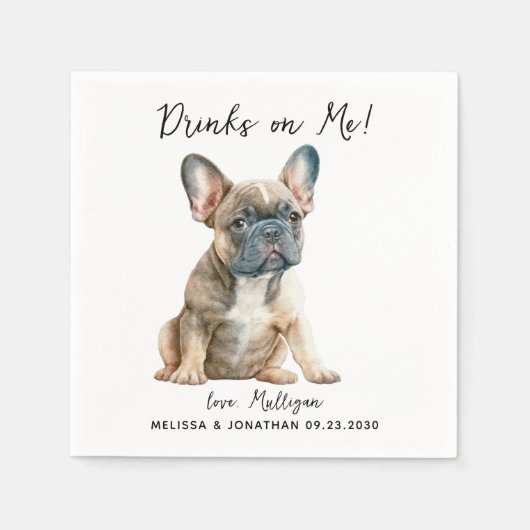 犬結婚のカクテル スタンダードカクテルナプキン (正面)