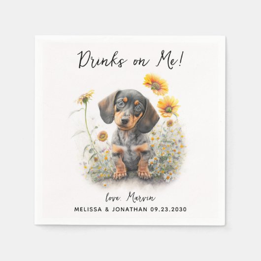 犬結婚のカクテル スタンダードカクテルナプキン (正面)