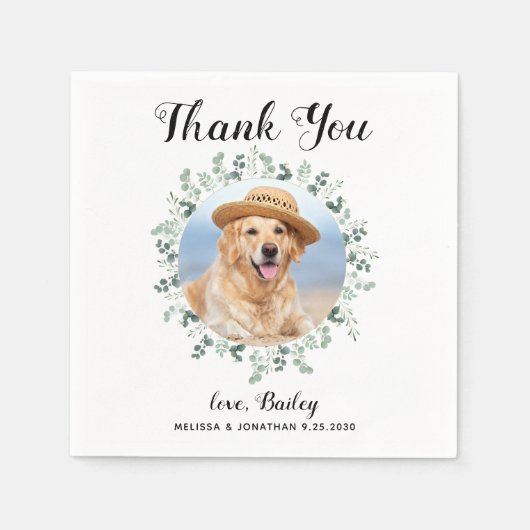 犬結婚のカスタム写真 スタンダードカクテルナプキン (正面)