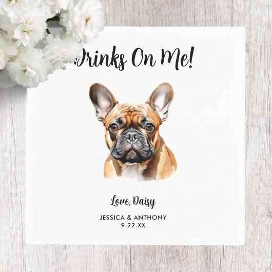 犬結婚のナプキン スタンダードカクテルナプキン