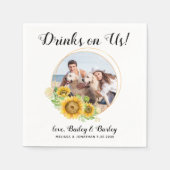 犬結婚のパーソナライズされたカクテル スタンダードカクテルナプキン (正面)