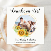 犬結婚のパーソナライズされたカクテル スタンダードカクテルナプキン