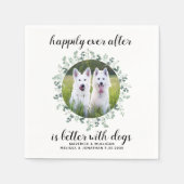 犬結婚のパーソナライズされた スタンダードカクテルナプキン (正面)