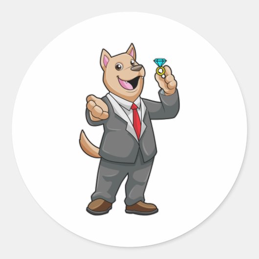 犬結婚の毛結婚生の輪 ラウンドシール (正面)