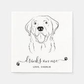 犬結婚の飲み物を私にカスタムラブラドール スタンダードカクテルナプキン (正面)