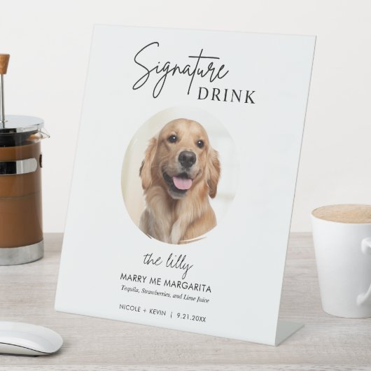 犬結婚の飲み物 台座サイン (インサイチュ)