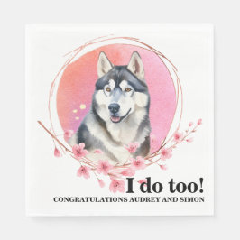 犬結婚付きシベリアのナプキン写真 スタンダードランチョンナプキン