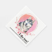 犬結婚付きシベリアのナプキン写真 スタンダードランチョンナプキン (角)