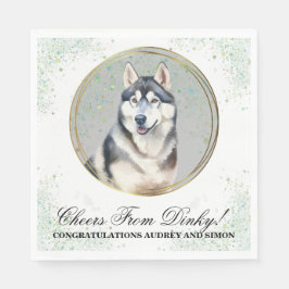 犬結婚付きシベリアのナプキン写真 スタンダードランチョンナプキン