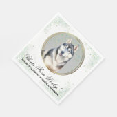 犬結婚付きシベリアのナプキン写真 スタンダードランチョンナプキン (角)