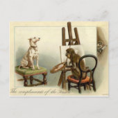 犬絵を描のクリスマスカード ポストカード (正面)