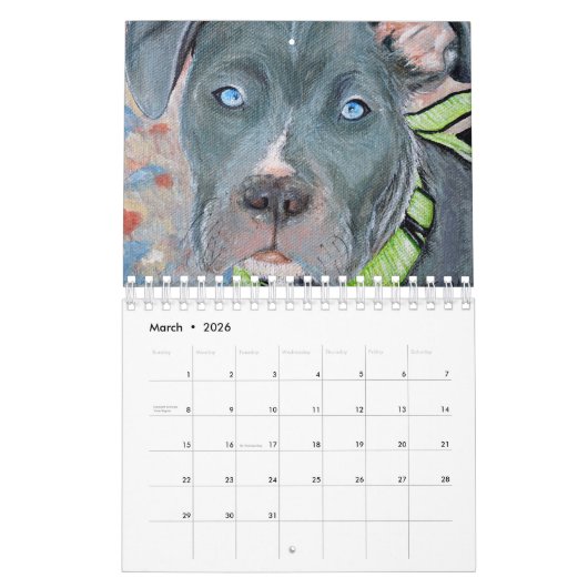犬絵を描カレンダー カレンダー (3月 2026)