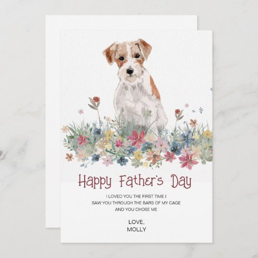 犬絵画の父の日 シーズンカード (正面/裏面)