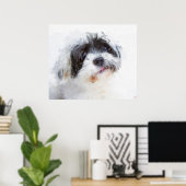 犬絵画プリント ポスター (ホームオフィス)