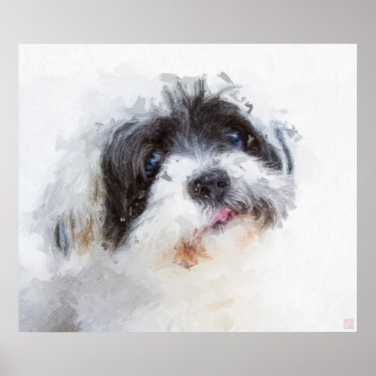 犬絵画プリント ポスター (正面)