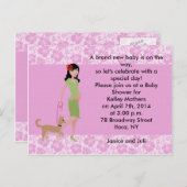 犬縁どとおモダン母さんとハワイアン インビテーションポストカード (正面/裏面)