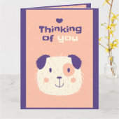 犬考えるのカード カード (黄色い花)