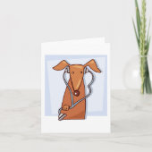 犬聞と音楽のヘッドフォンおもしろいアップ カード (正面)