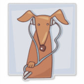 犬聞と音楽のヘッドフォンおもしろいアップ シール (正面)