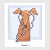 犬聞と音楽のヘッドフォンおもしろいアップ シール (シート)