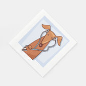 犬聞と音楽のヘッドフォンおもしろいアップ スタンダードランチョンナプキン (角)