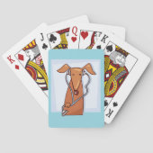 犬聞と音楽のヘッドフォンおもしろいアップ トランプ (裏面)