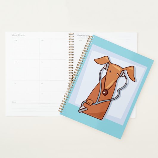 犬聞と音楽のヘッドフォンおもしろいアップ プランナー手帳 (ディスプレー)