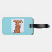 犬聞と音楽のヘッドフォンおもしろいアップ ラゲッジタグ (裏面横)