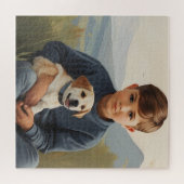 犬芸の少年 ジグソーパズル (横)