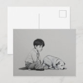 犬芸の少年 ポストカード (正面/裏面)