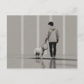 犬芸の少年 ポストカード (正面)