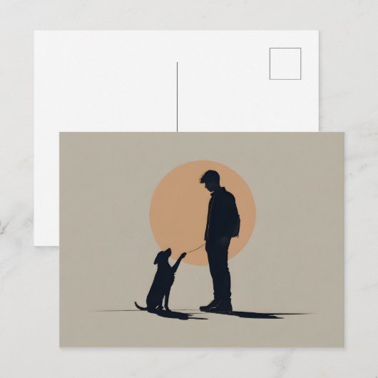 犬芸の少年 ポストカード (正面/裏面)