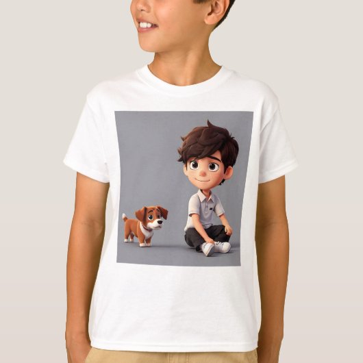 犬芸の少年 Tシャツ (正面)