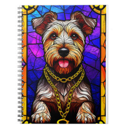 犬芸術的ステンドグラスポートレート ノートブック