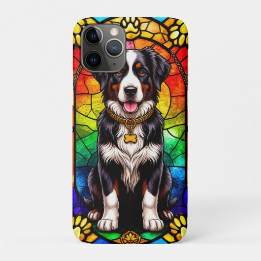犬芸術的ステンドグラスポートレート Case-Mate iPhoneケース (裏)