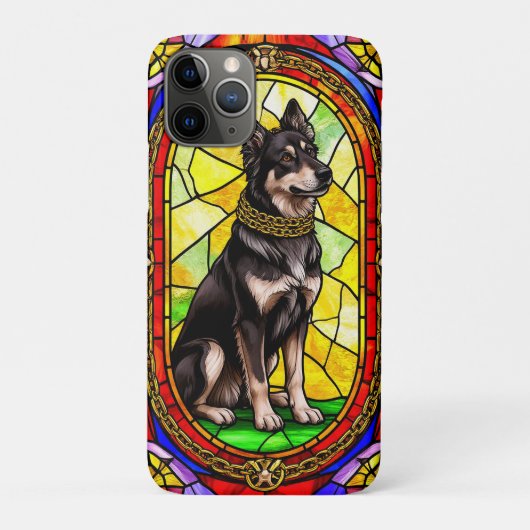 犬芸術的ステンドグラスポートレート Case-Mate iPhoneケース (裏)