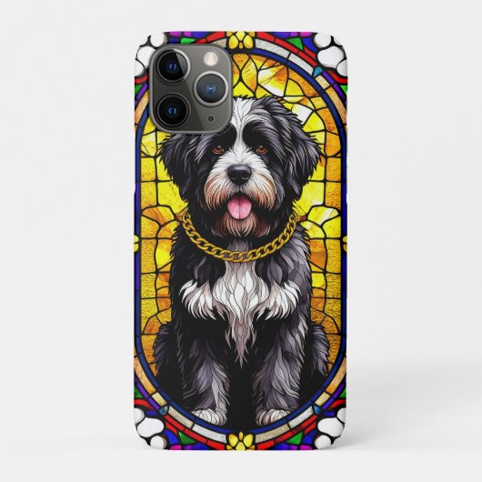 犬芸術的ステンドグラスポートレート Case-Mate iPhoneケース (裏)
