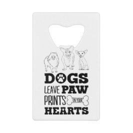 犬葉の足のプリントあなたのハートかわいい子犬Ske クレジットカード栓抜き