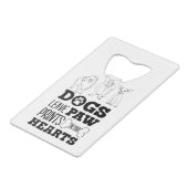 犬葉の足のプリントあなたのハートかわいい子犬Ske クレジットカード栓抜き (裏面アングル)