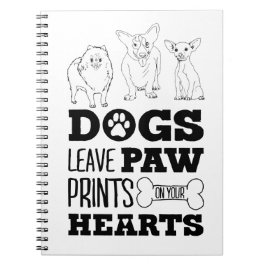 犬葉の足のプリントあなたのハートかわいい子犬Ske ノートブック