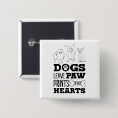 犬葉の足のプリントあなたのハートかわいい子犬Ske 缶バッジ (正面&裏面)