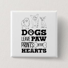 犬葉の足のプリントあなたのハートかわいい子犬Ske 缶バッジ