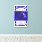 犬蓄音機 キャンバスプリント (インサイチュ (ウッドフロア))