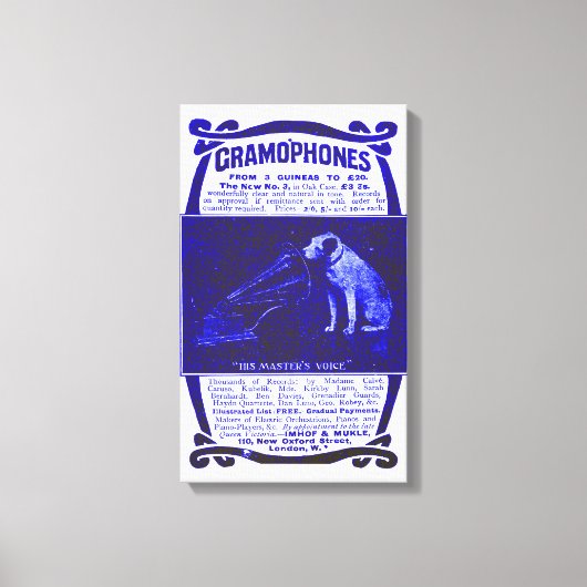 犬蓄音機 キャンバスプリント (正面)