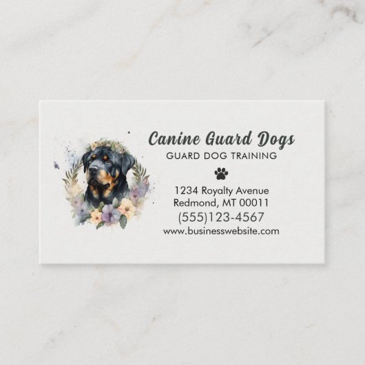 犬行動訓練ペットサービスフローラ 名刺 (正面)