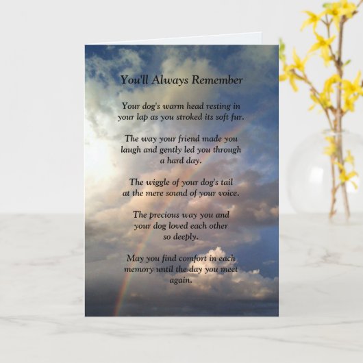 犬見舞いカードの紛失 カード (黄色い花)